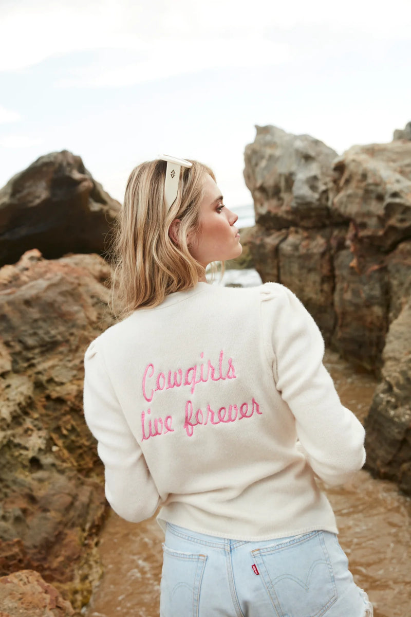 Cowgirls Live Forever Cardigan Ivory