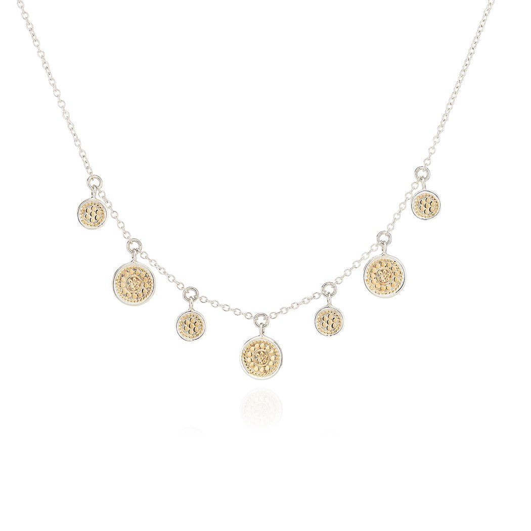 Mini Disc Charm Necklace Gold and Silver – Sass Edge