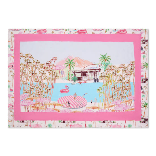 Print scarf flat lay with summer print 