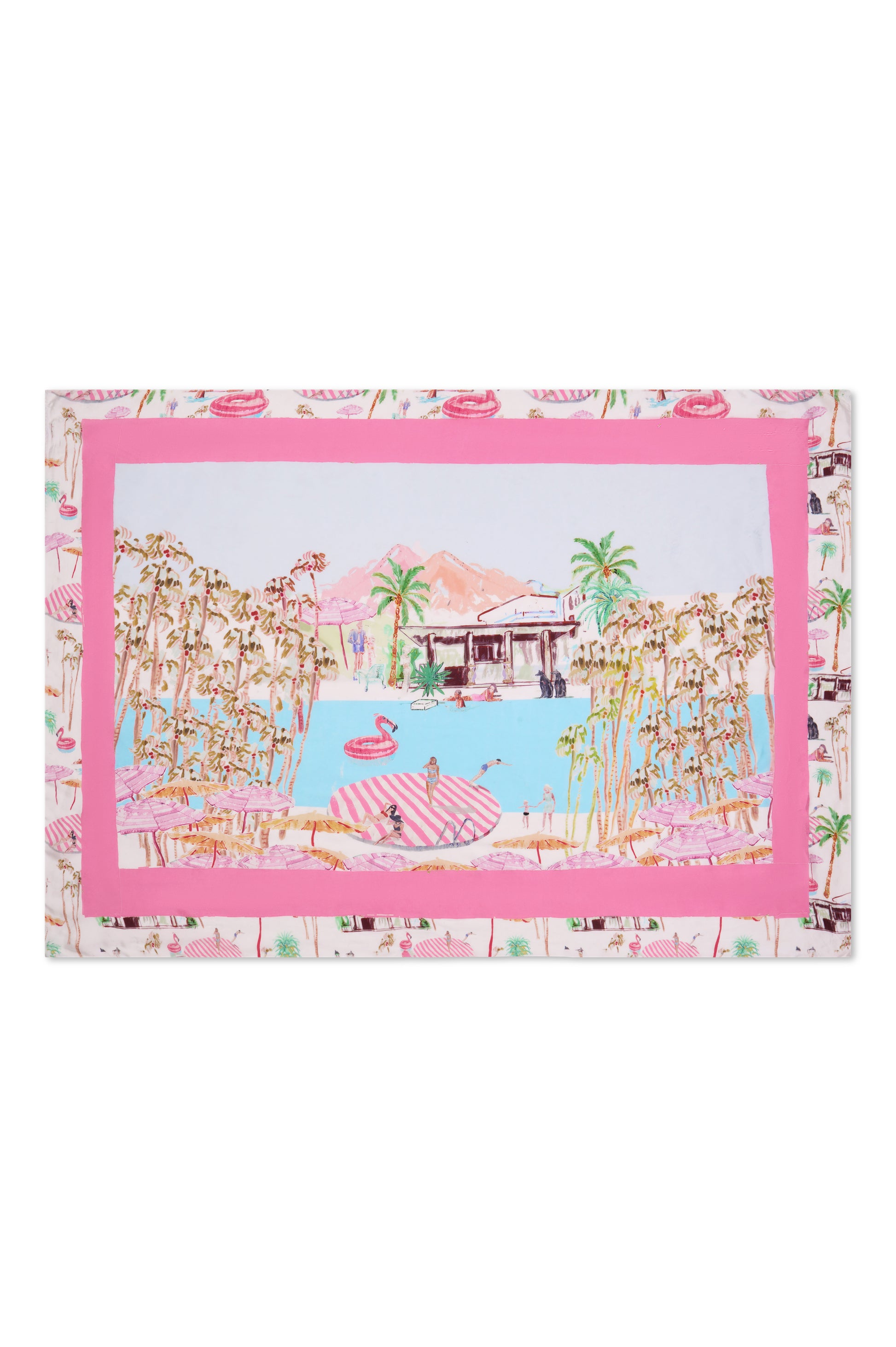 Print scarf flat lay with summer print 