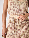 a line silky leopard print skirt with elasticated waist  close up