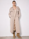 Beige knitted trench coat