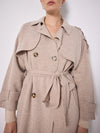 Beige knitted trench coat 