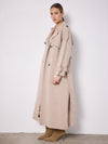 Beige knitted trench coat