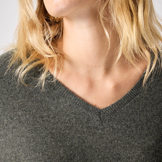 Close up of V neck