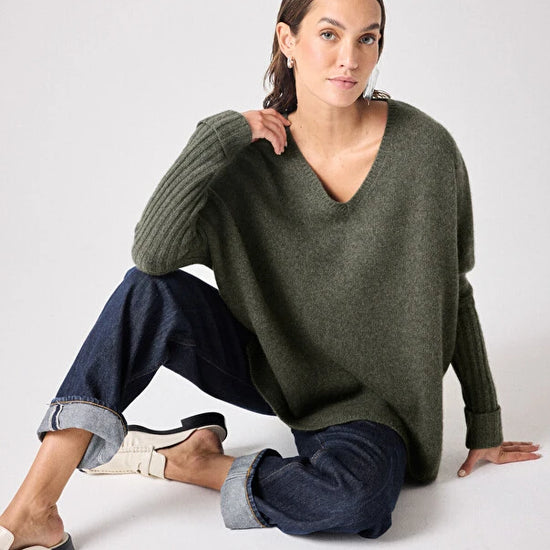 Forest green cashmere knit