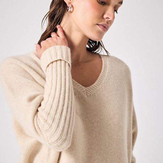 beige cashmere knit