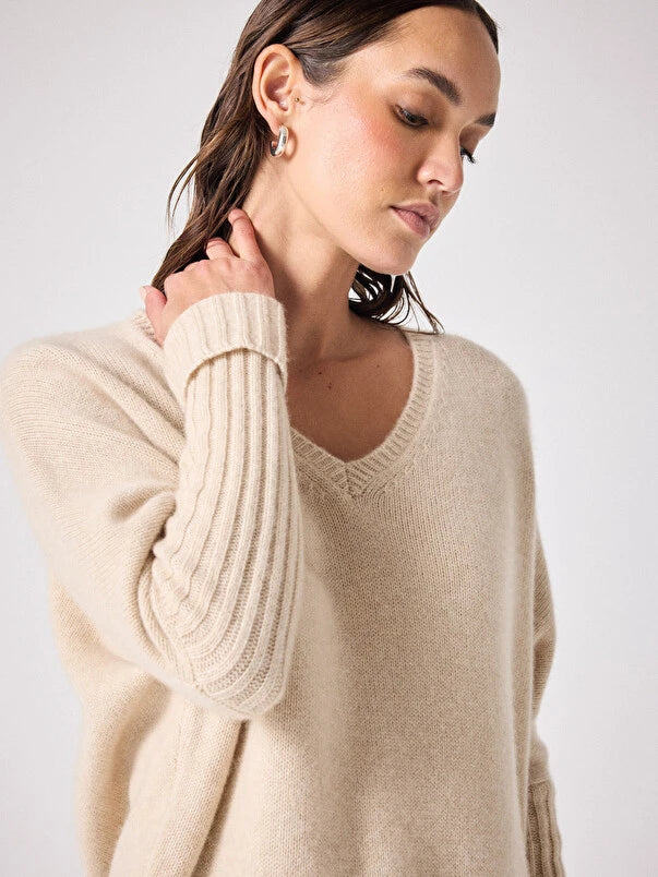 beige cashmere knit