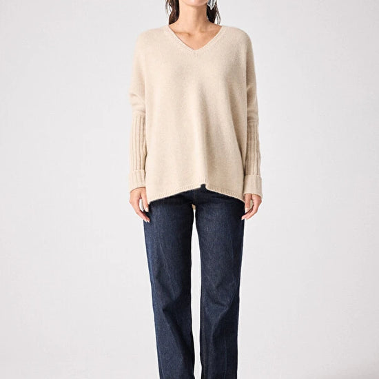 beige cashmere knit