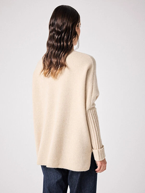 beige cashmere knit