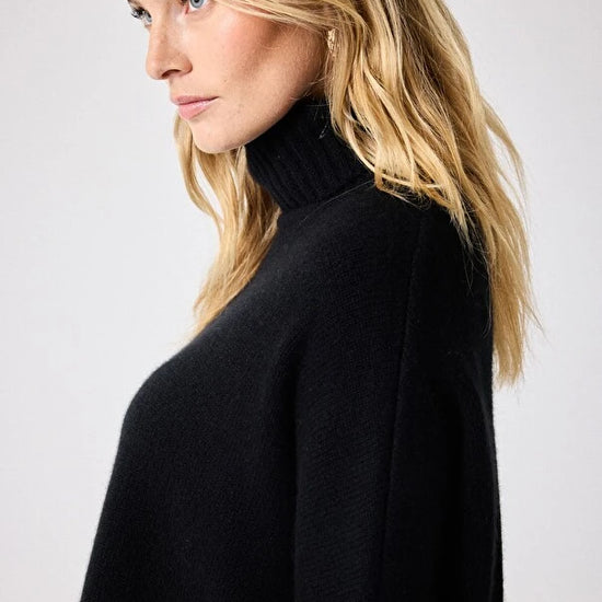 roll neck long sleeve black jumper