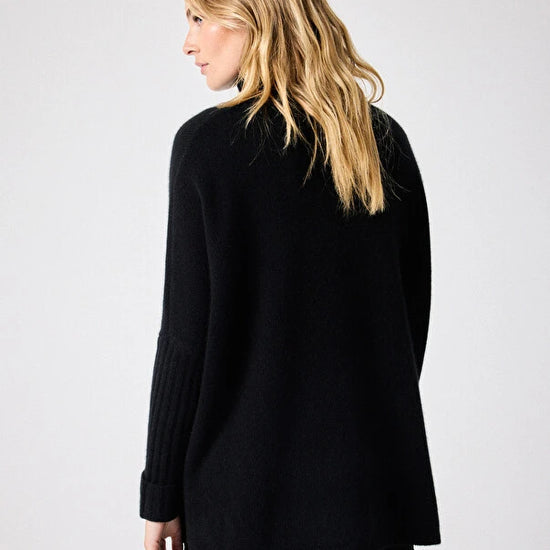 roll neck long sleeve black jumper