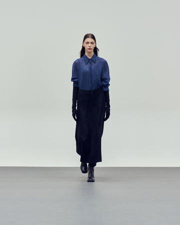 NAVY Blue shirt with concealed placket 