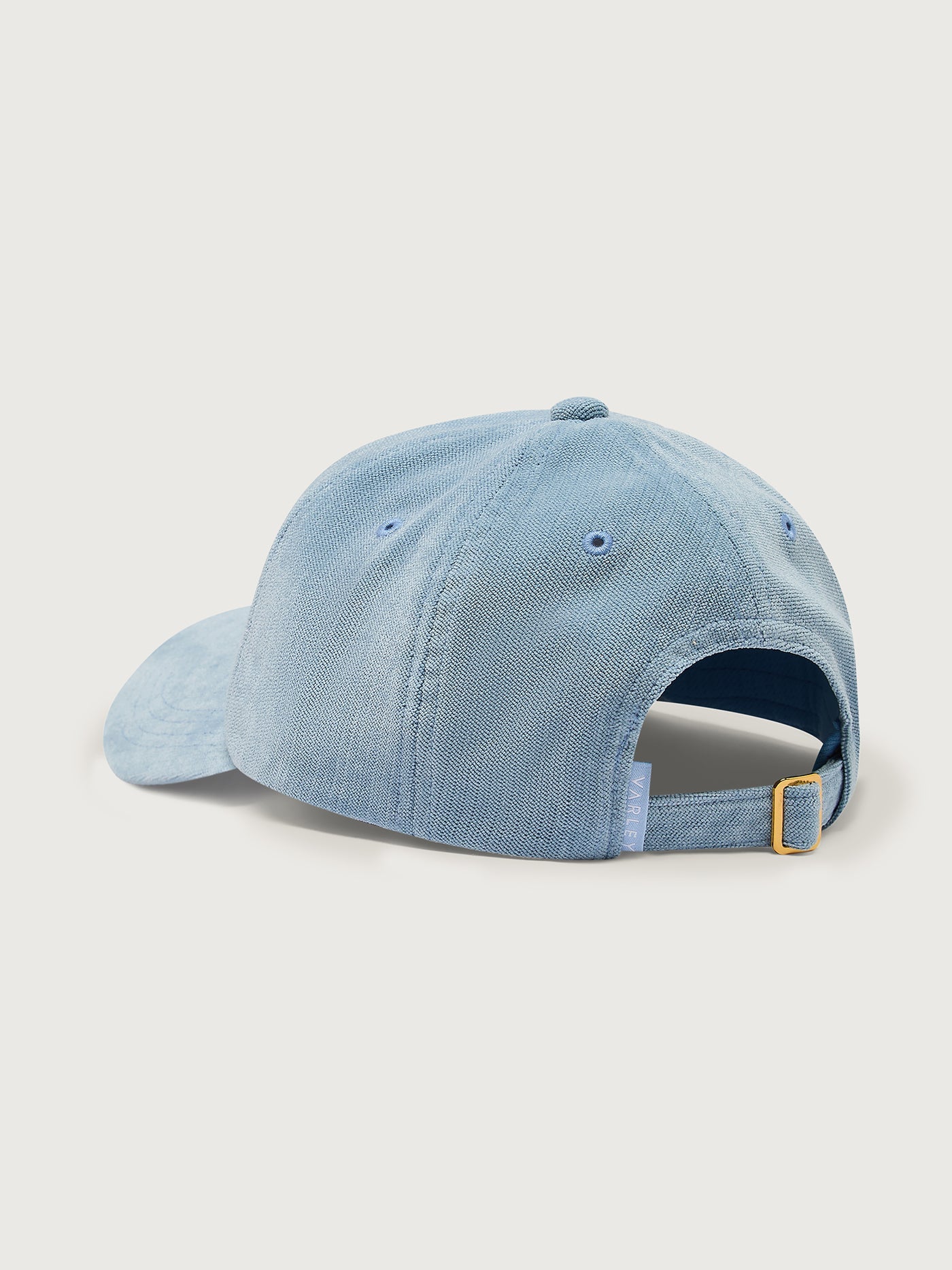 light blue baseball cal with adjustable tab  rear view