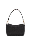 rear view raffia and leather handbag with gold toned hardwear from Abro