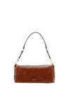 rectangular caramel patent leather bag from abro