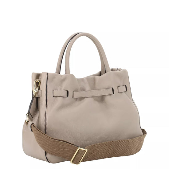 Rear view SIena Leather bag with gold toned hardwear from Abro