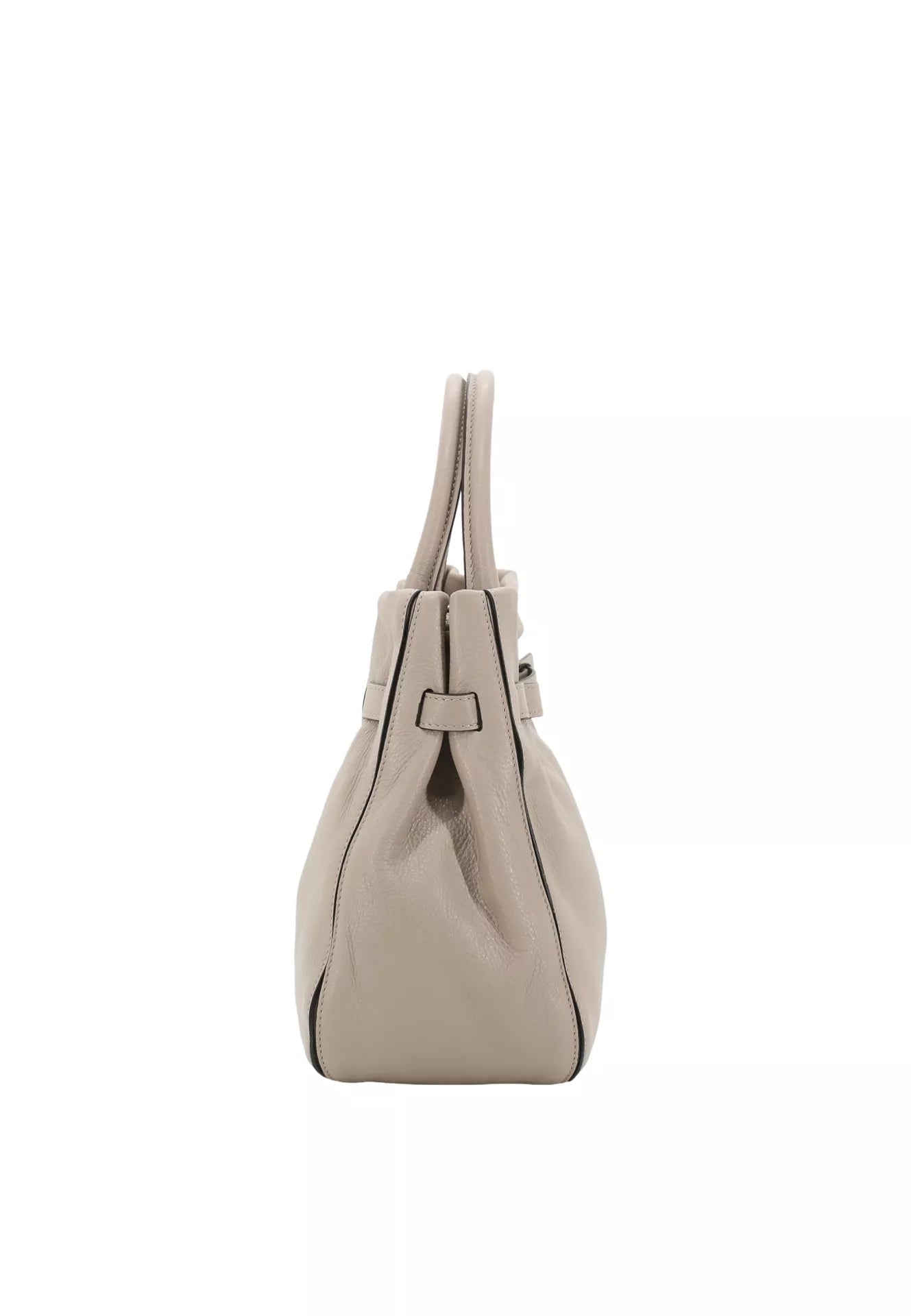 Side view SIena Leather bag with gold toned hardwear from Abro