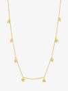 gold necklace with gold heart charms with a lobster clasp from rachel jackson