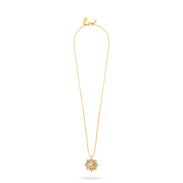 gold compass pendant necklace with delicate gold chain and lobster clasp
