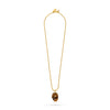 tigers eye hand pendant with evil eye and gold bamboo chain