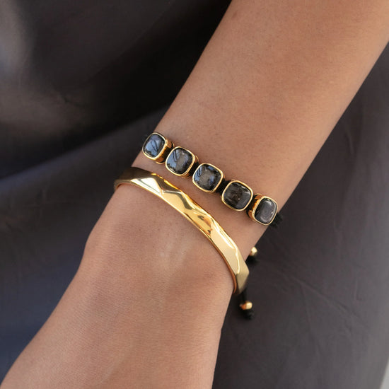 model shot of hand made gold plated cuff