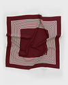 Bordeaux coloured silk scarf with stripe detail from lescarf