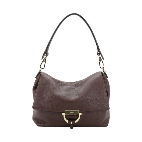 brown leather slouchy handbag