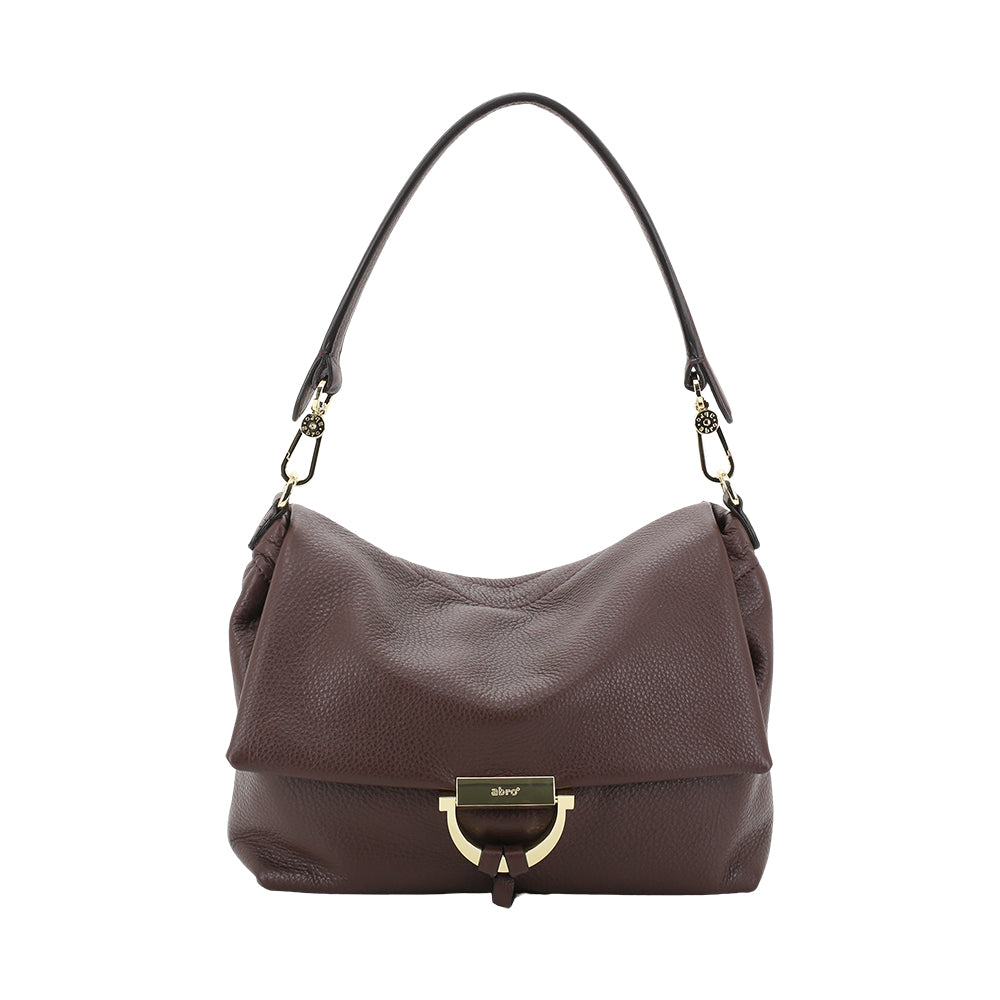 brown leather slouchy handbag
