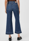 Rear view of Anessa cropped jeans with distressed hem