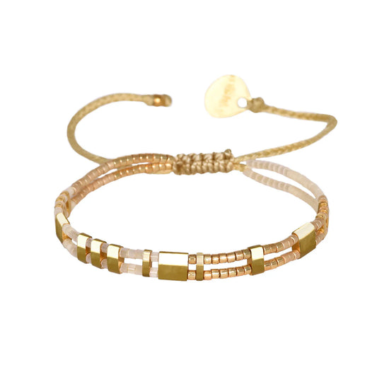 gold beaded adjustable bracelet 