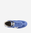 Nylon and suede blue trainers with a white sole and V on the side