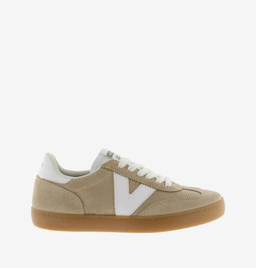 beige suede trainers with white v 
