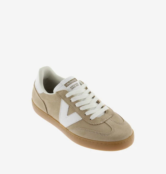 beige suede trainers with white v 