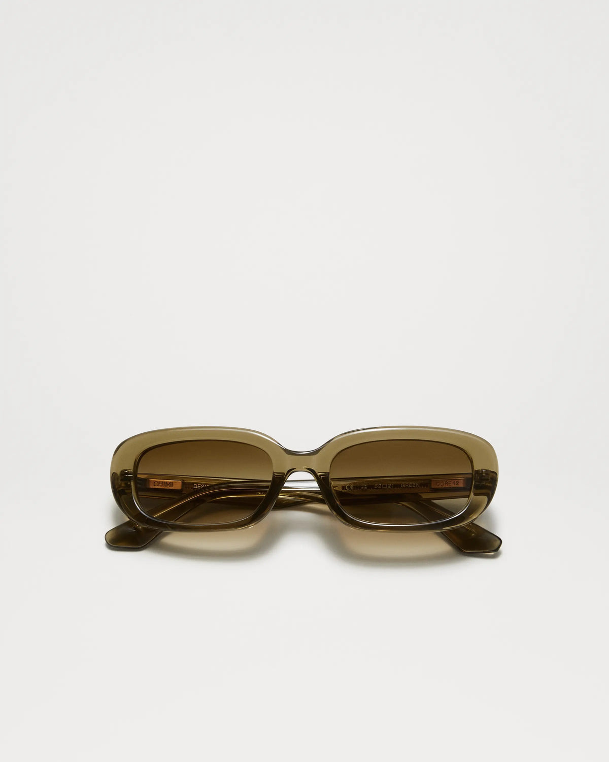 Green oval sunglasses with a green lense