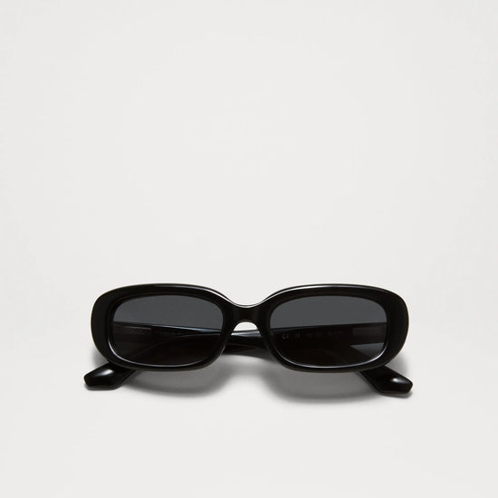 Black rectangular framed sunglasses