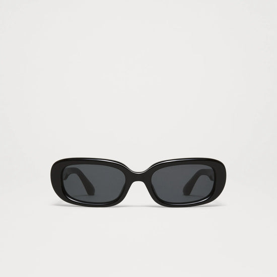 Black rectangular framed sunglasses