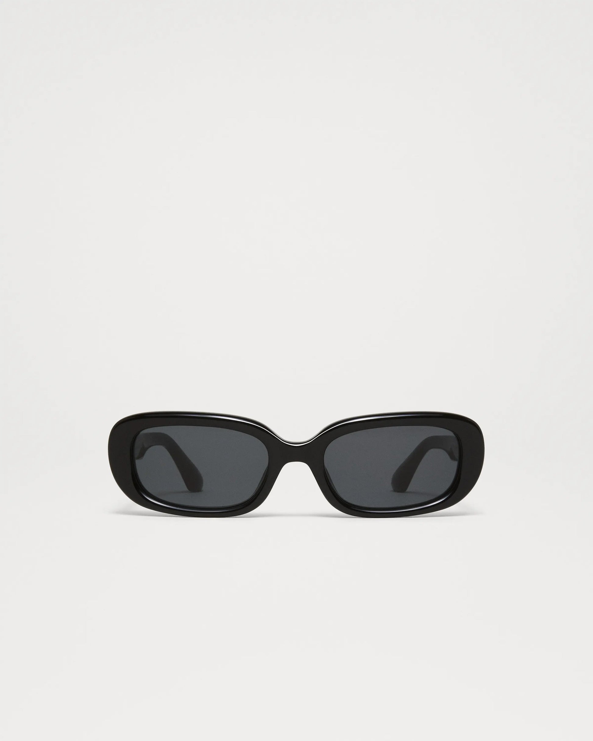 Black rectangular framed sunglasses