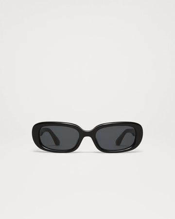 Black rectangular framed sunglasses