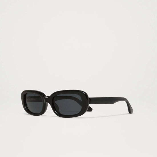 Black rectangular framed sunglasses