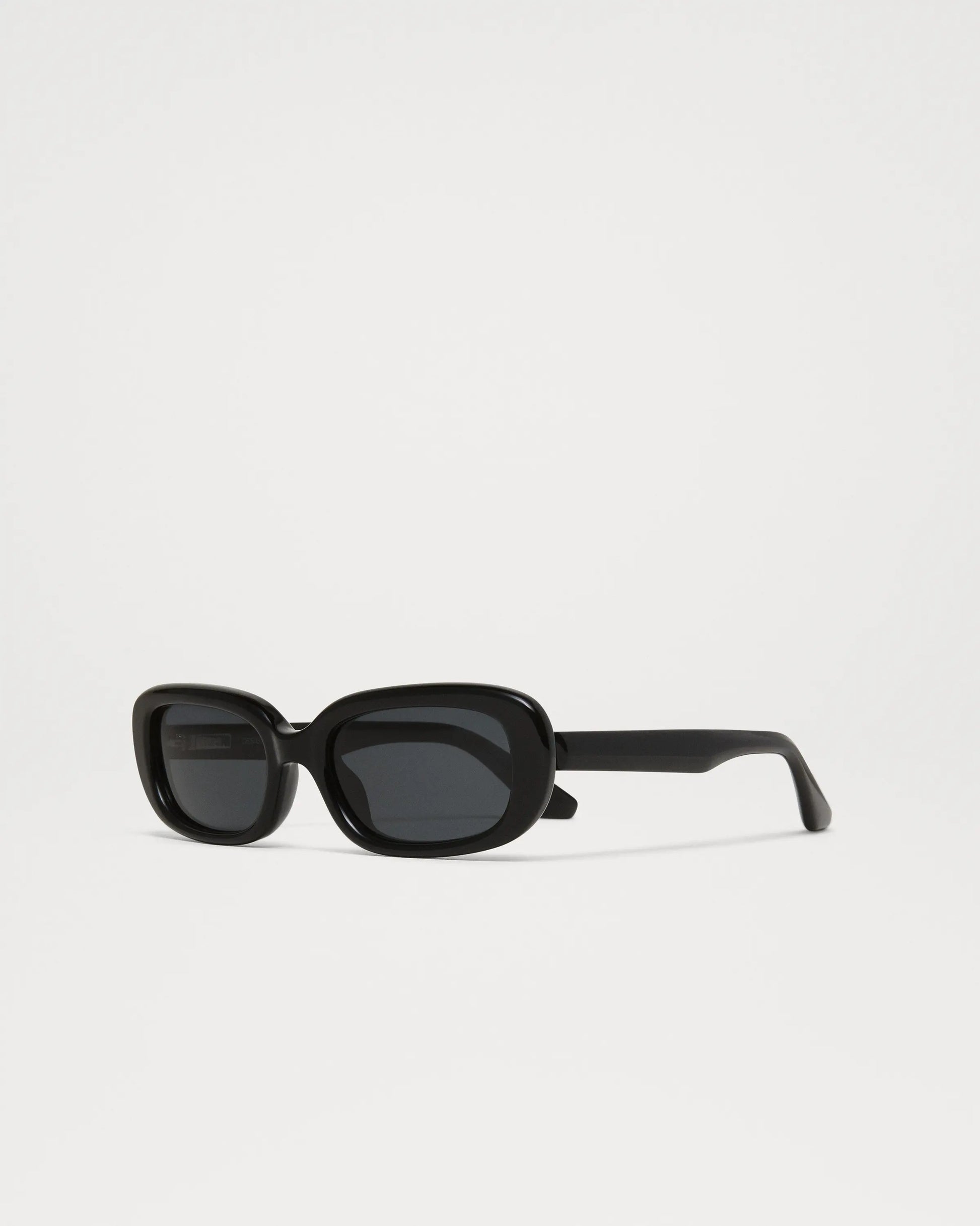 Black rectangular framed sunglasses