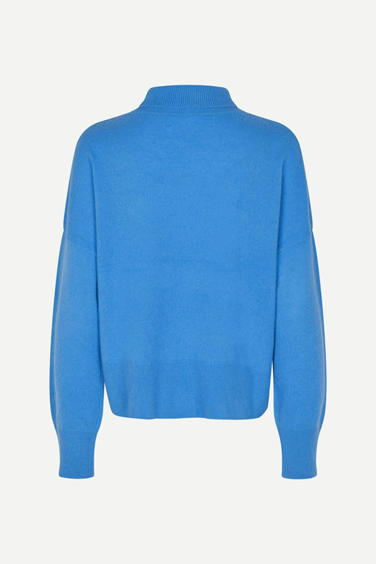 blue turtleneck cashmere jumper 