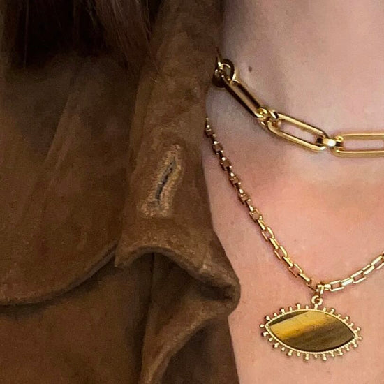 Gold chunky link choker chain