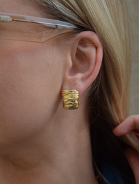 Textured Nugget Earrings Gold