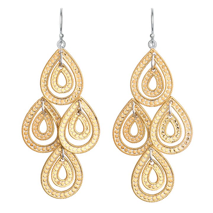Gold plated sterling silver chandelier earrings