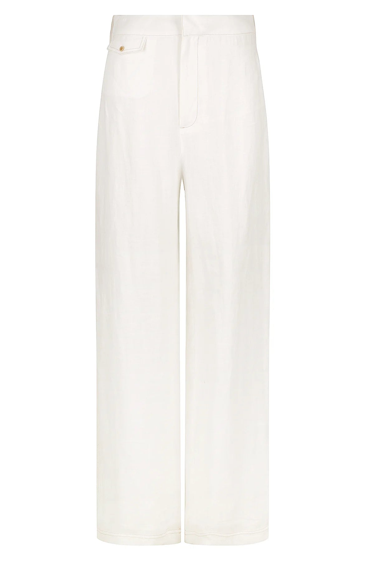 Cream wide leg linen trousers 