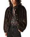 Faux fur brown bomber jacket