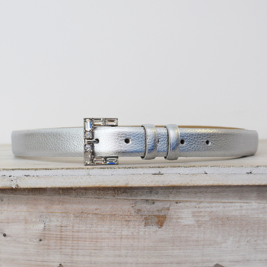 Silver belt with buckle 