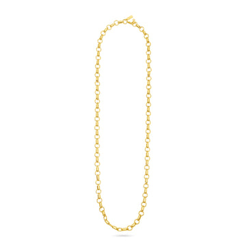long open link chain necklace in gold