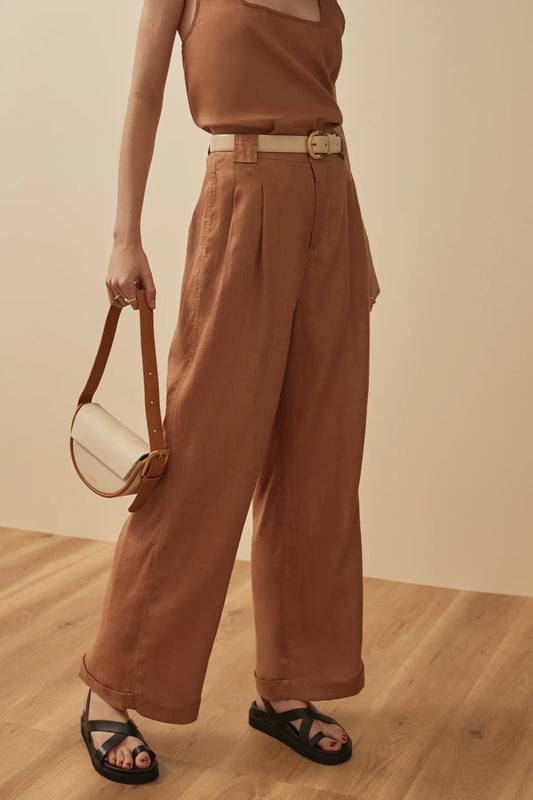 Brown wide leg trousers